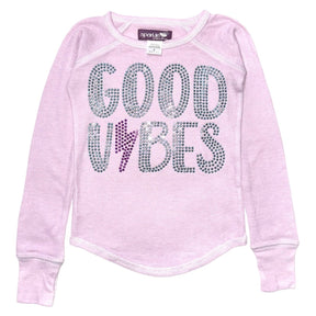 CRYSTAL GOOD VIBES LONG SLEEVE THERMAL TOP - SPARKLE BY STOOPHER