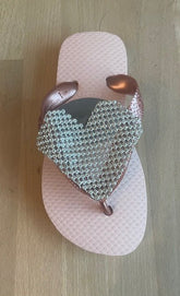 CRYSTAL HEART FLIP FLOP SANDALS (PREORDER) - PLANET SEA