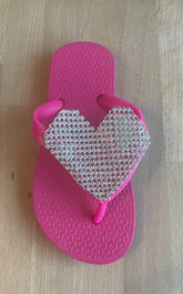 CRYSTAL HEART FLIP FLOP SANDALS (PREORDER) - PLANET SEA