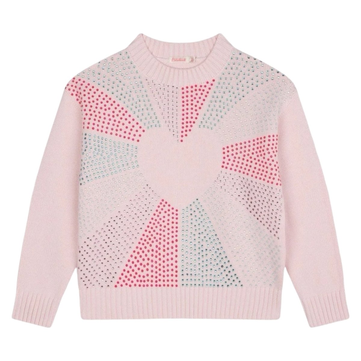 CRYSTAL STONES HEART KNIT SWEATER (PREORDER) - BILLIEBLUSH