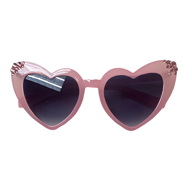 CRYSTAL STONES HEART SUNGLASSES - BARI LYNN