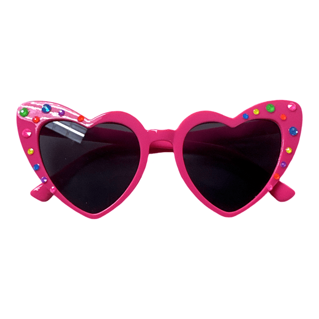 CRYSTAL STONES HEART SUNGLASSES - BARI LYNN