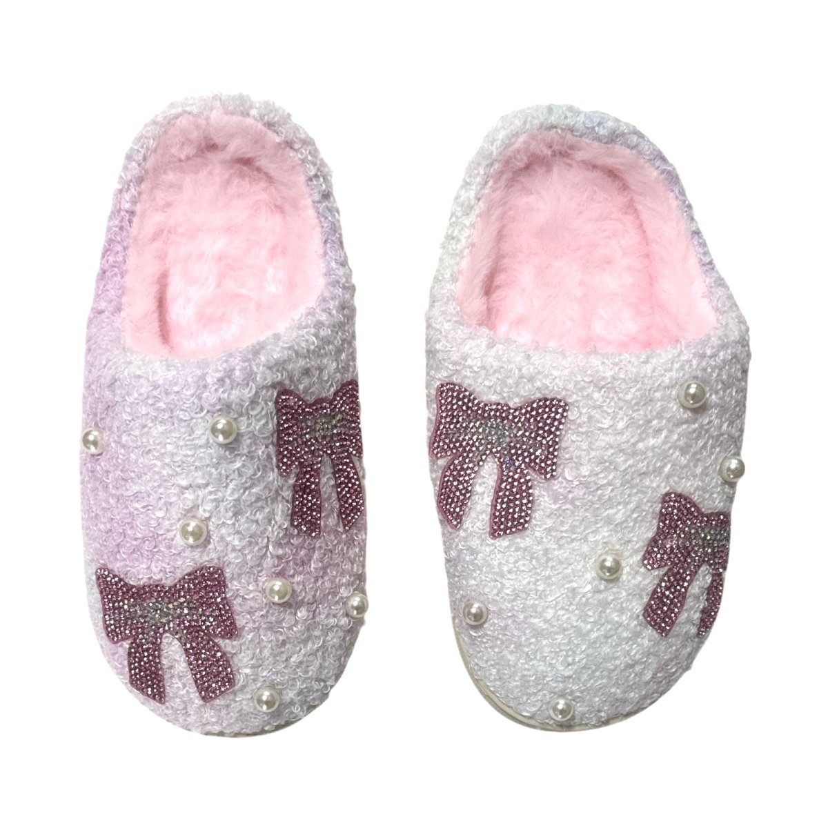 CRYSTALS & PEARL BOW SLIPPERS - BARI LYNN