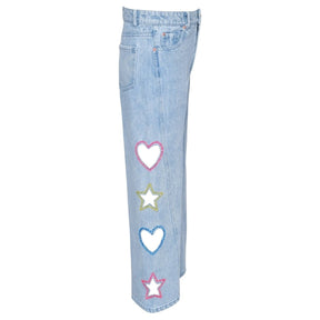 CUTOUT WIDE LEG JEANS (PREORDER) - SARA SARA