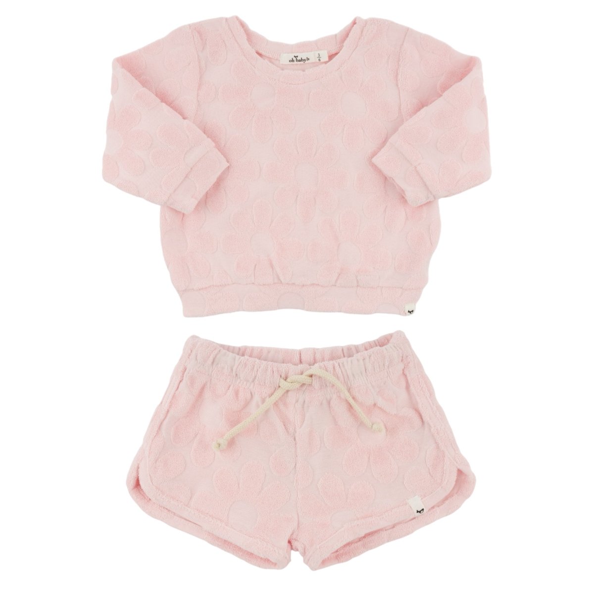 DAISIES TERRY SWEATSHIRT AND SHORTS SET - SET