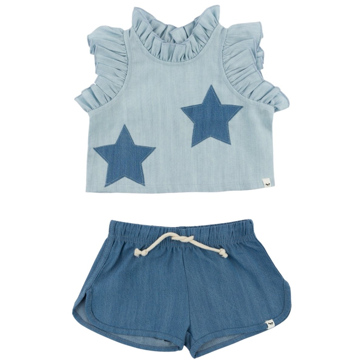 DENIM STARS LOLA TOP AND SHORTS SET - SET