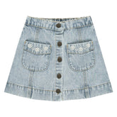 DENVER DENIM MINI SKIRT - RYLEE + CRU