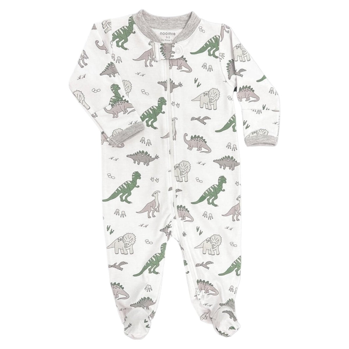 DINOSAURS ZIP FOOTIE - FOOTIES