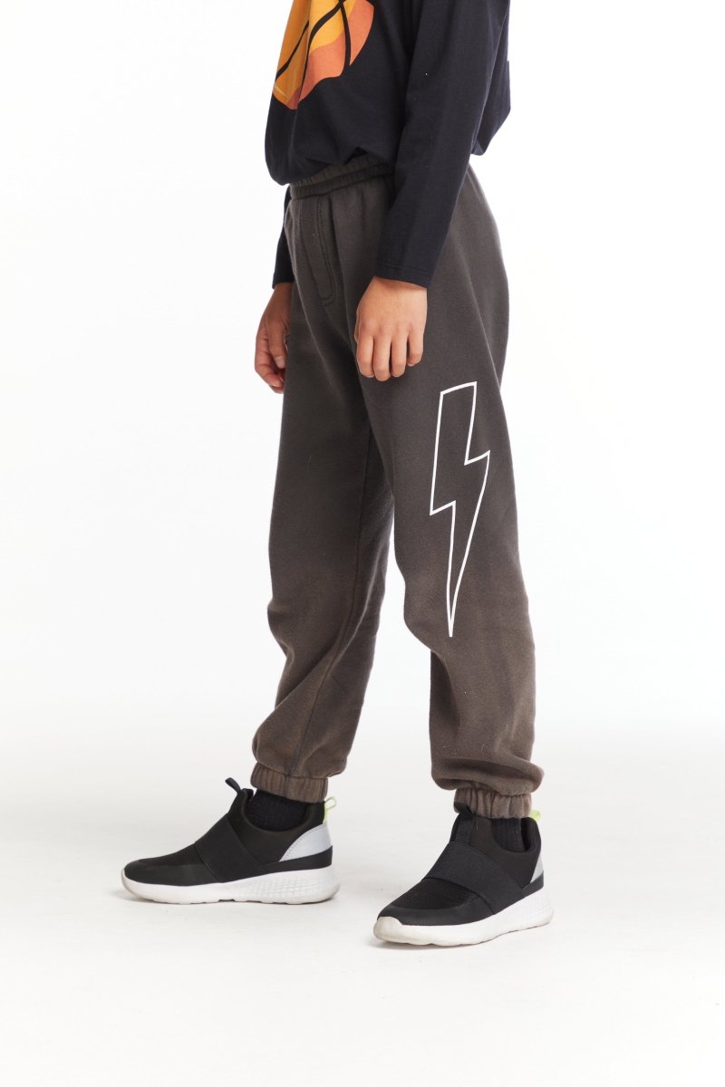 DISTRESSED LIGHTNING BOLT SWEATPANTS (PREORDER) - CHASER KIDS