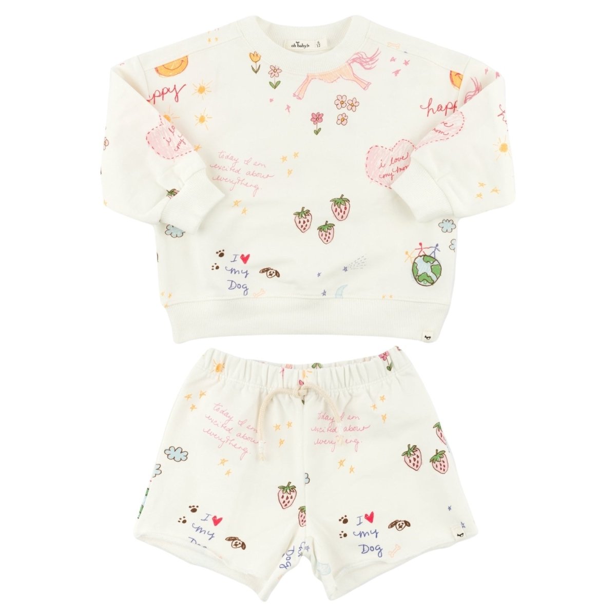 DOODLE SWEATSHIRT AND SHORTS SET - SET