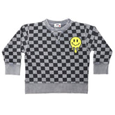 DRIP SMILEY CHECKERED SWEATSHIRT (PREORDER) - MISH MISH