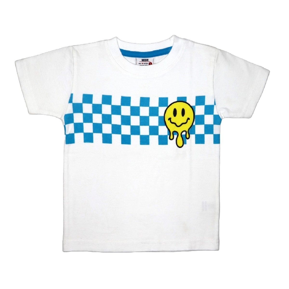 DRIP SMILEY CHECKERED TSHIRT (PREORDER) - MISH MISH