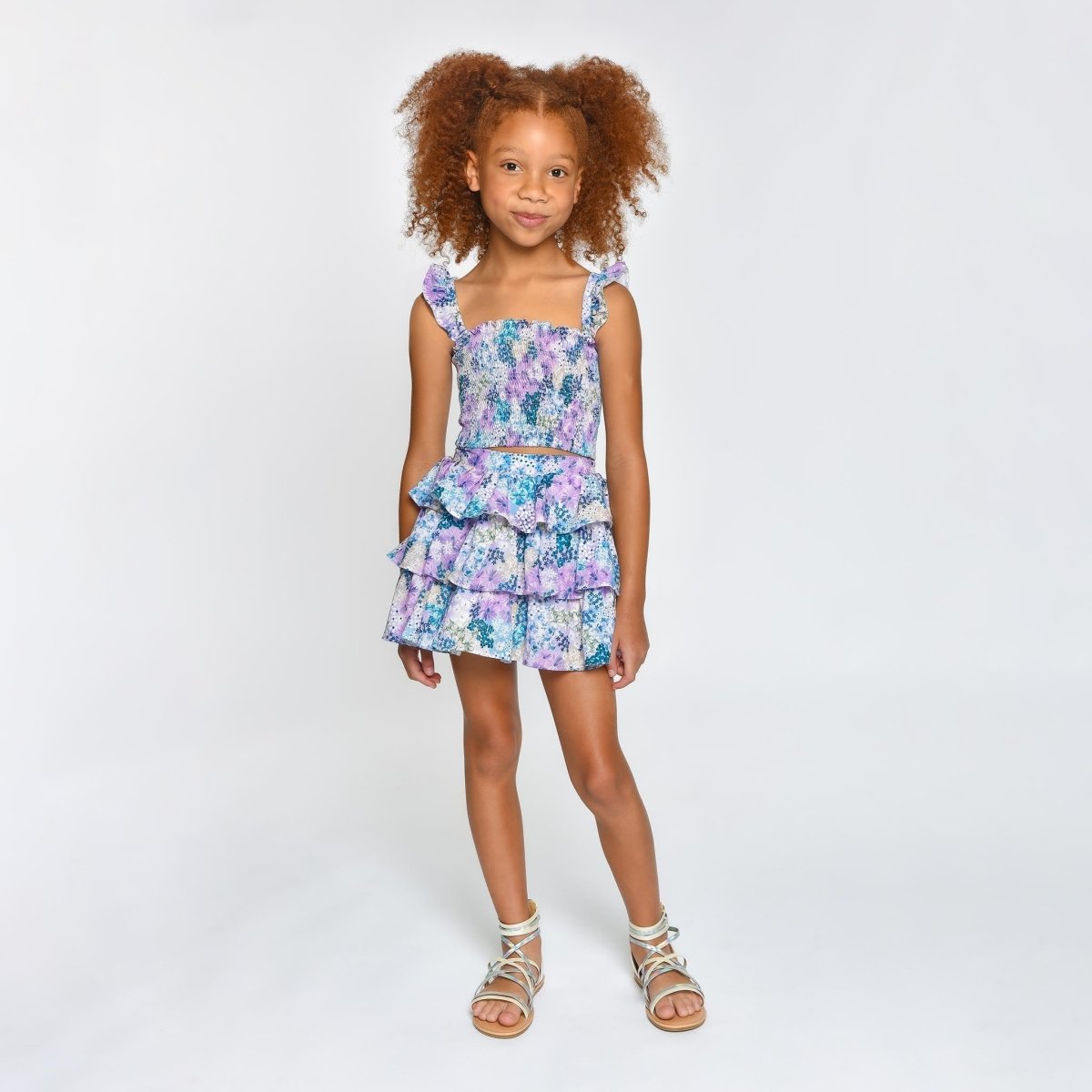 ESTELLE MEADOW SMOCKED TOP AND RUFFLE SKIRT - SET