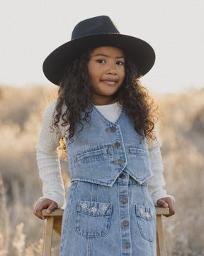 FLOWER DENIM VEST - RYLEE + CRU