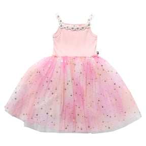 FLOWER LACE SHIMMERY STARS TUTU DRESS - DRESSES