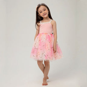 FLOWER LACE SHIMMERY STARS TUTU DRESS - DRESSES