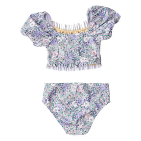 FLOWER POWER PUFF SLEEVE TWO PIECE BIKINI (PREORDER) - TWO PIECE BIKINI