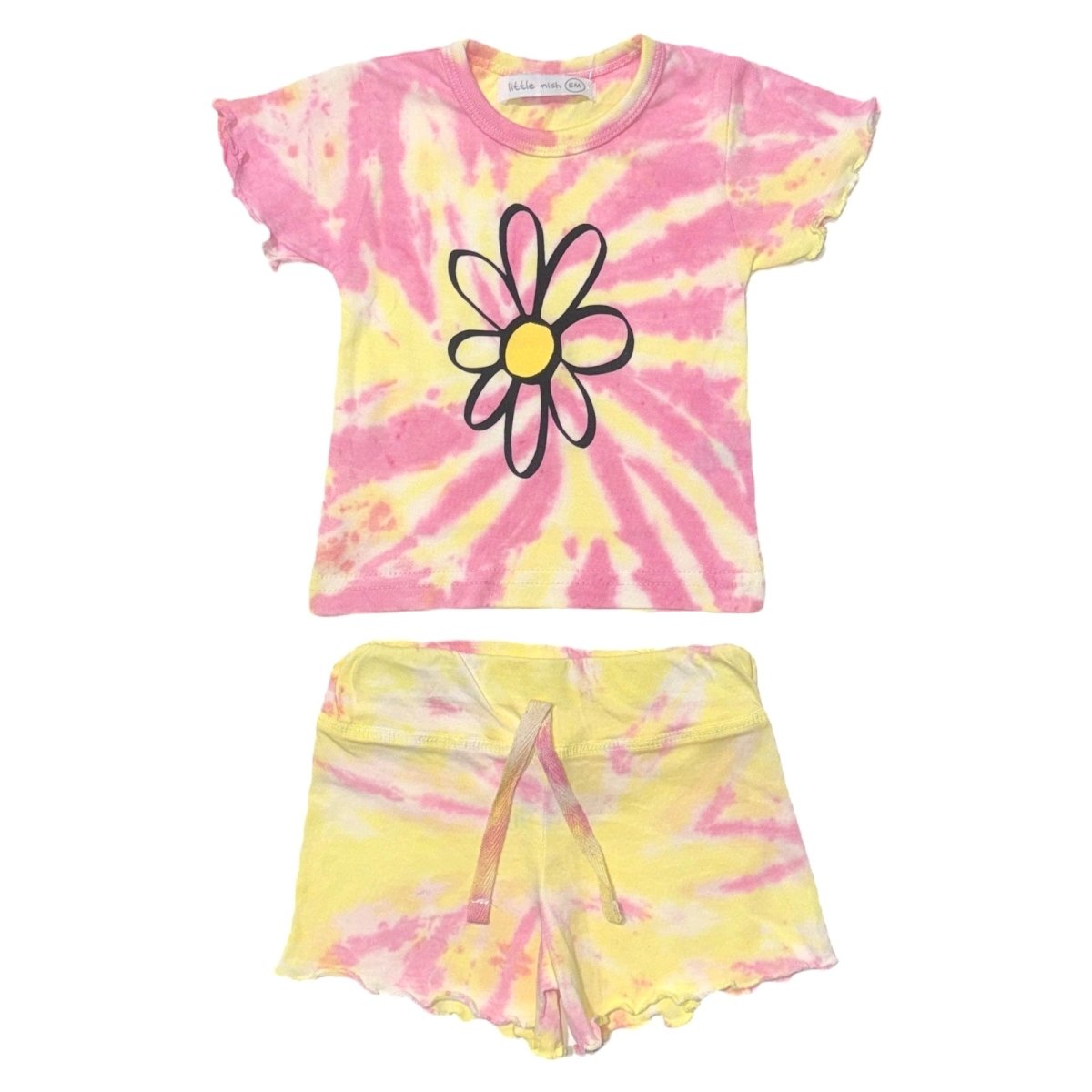 FLOWER TIE DYE TSHIRT AND SHORTS SET - MISH MISH