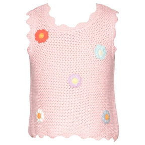 FLOWER TRIM CROCHET TANK TOP (PREORDER) - SARA SARA