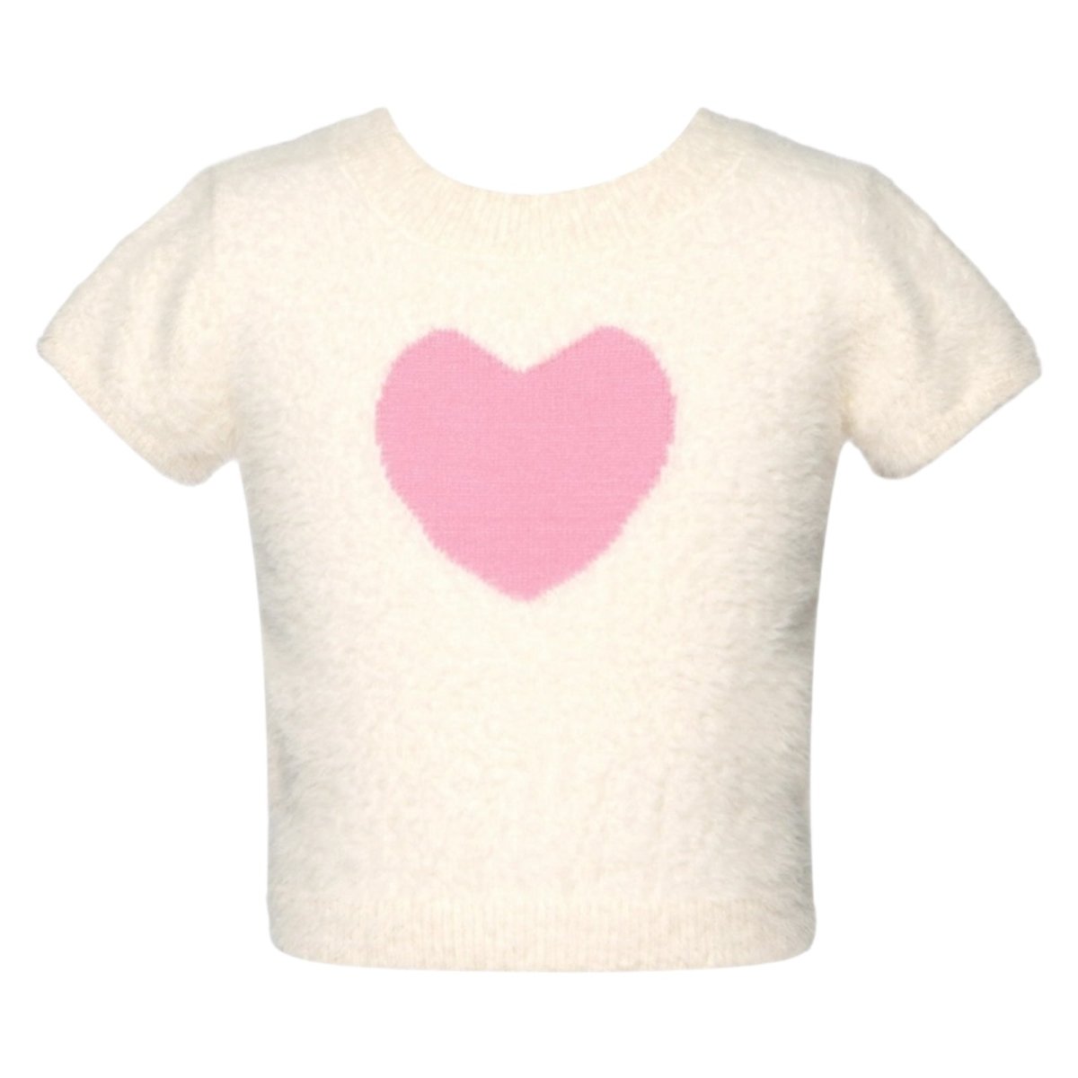 FUZZY HEART SWEATER (PREORDER) - SARA SARA