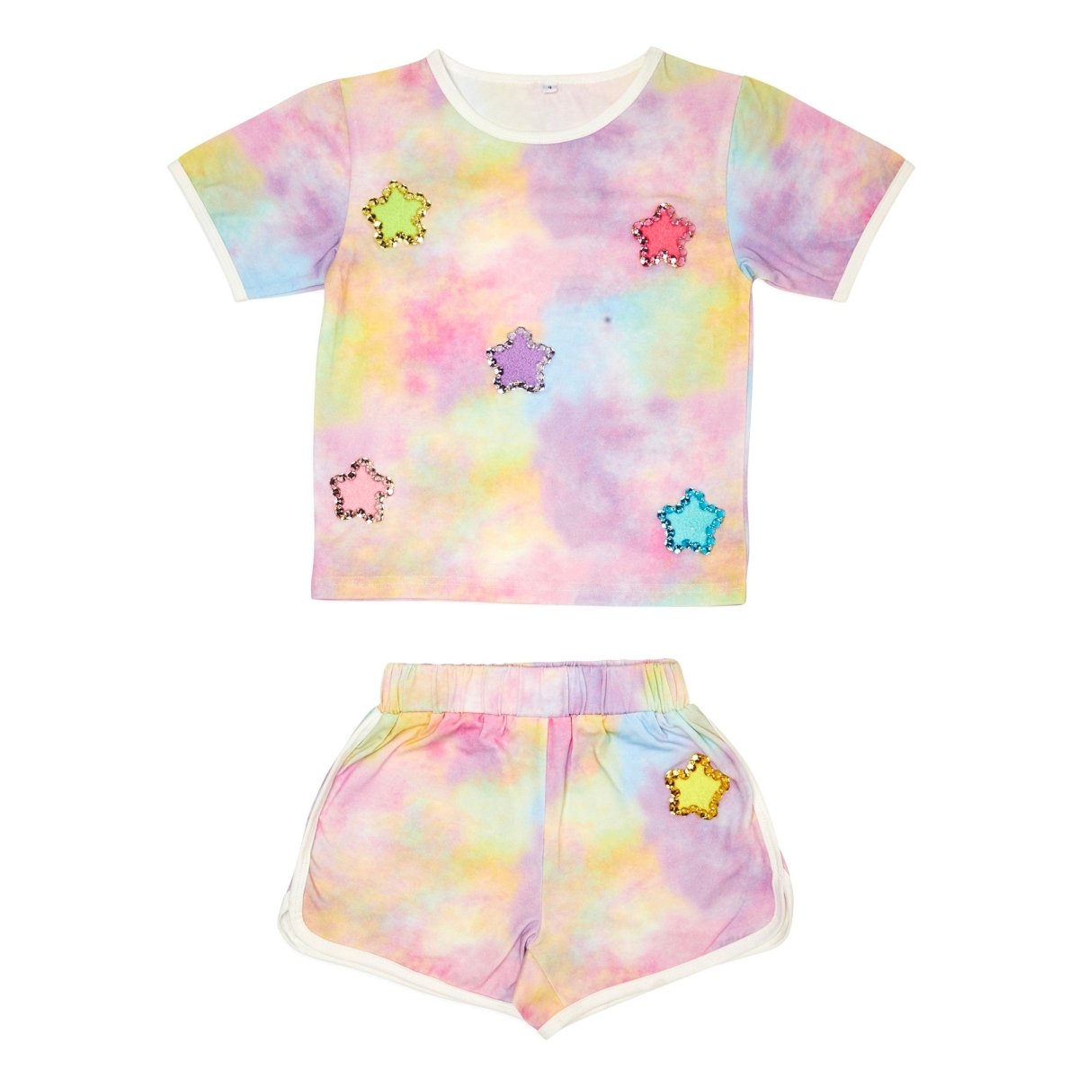 GALAXY STARS TIE DYE TOP AND SHORTS SET - SET