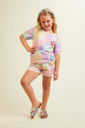 GALAXY STARS TIE DYE TOP AND SHORTS SET - MINI DREAMERS