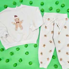 GINGERBREAD SWEATSHIRT AND SWEATPANTS SET - RYLEE + CRU