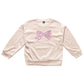 GLITTER BOW SWEATSHIRT - PETITE HAILEY