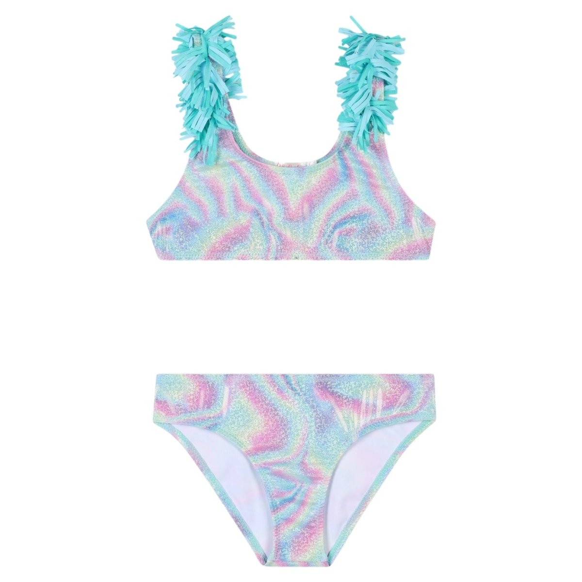 GLITTER TWO PIECE BIKINI W/ FRINGE STRAPS - TWO PIECE BIKINI