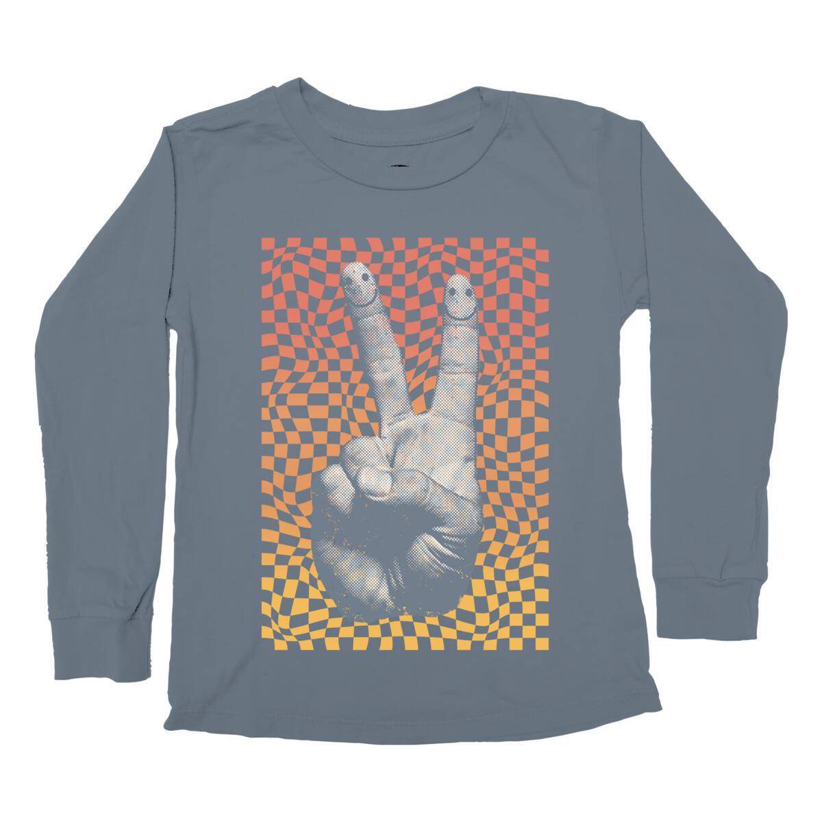 GOOD VIBES PEACE SIGN LONG SLEEVE TSHIRT (PREORDER) - TINY WHALES