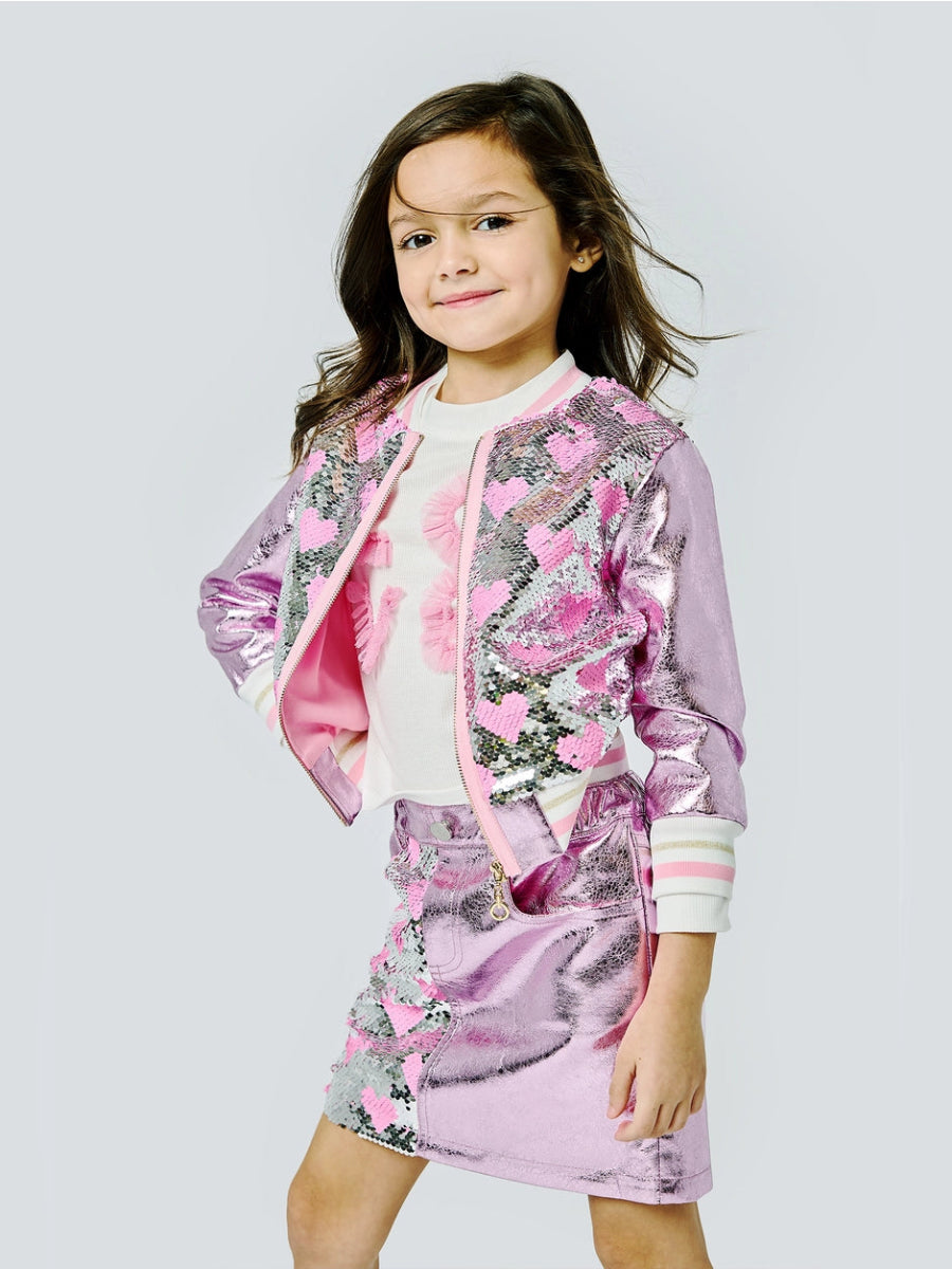 HEART SEQUIN METALLIC JACKET (PREORDER) - SARA SARA