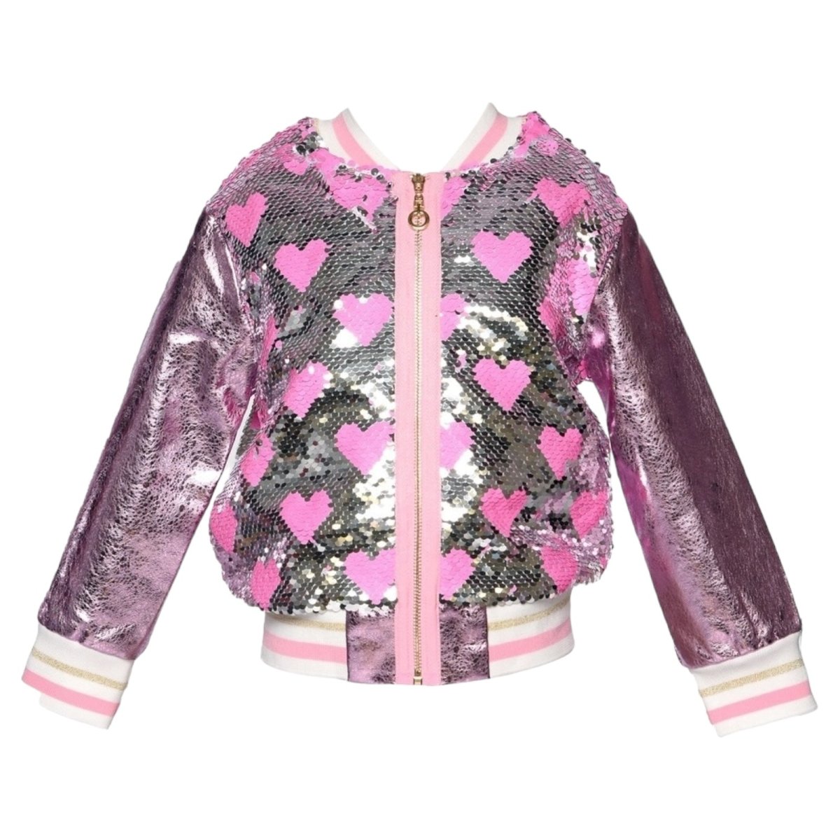 HEART SEQUIN METALLIC JACKET (PREORDER) - SARA SARA