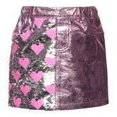 HEART SEQUIN METALLIC SKIRT (PREORDER) - SARA SARA