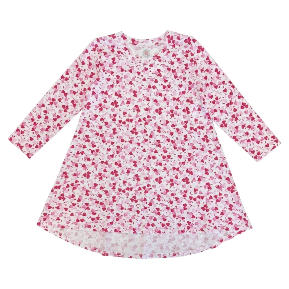 HEART SPRINKLES LONG SLEEVE DRESS - DRESSES