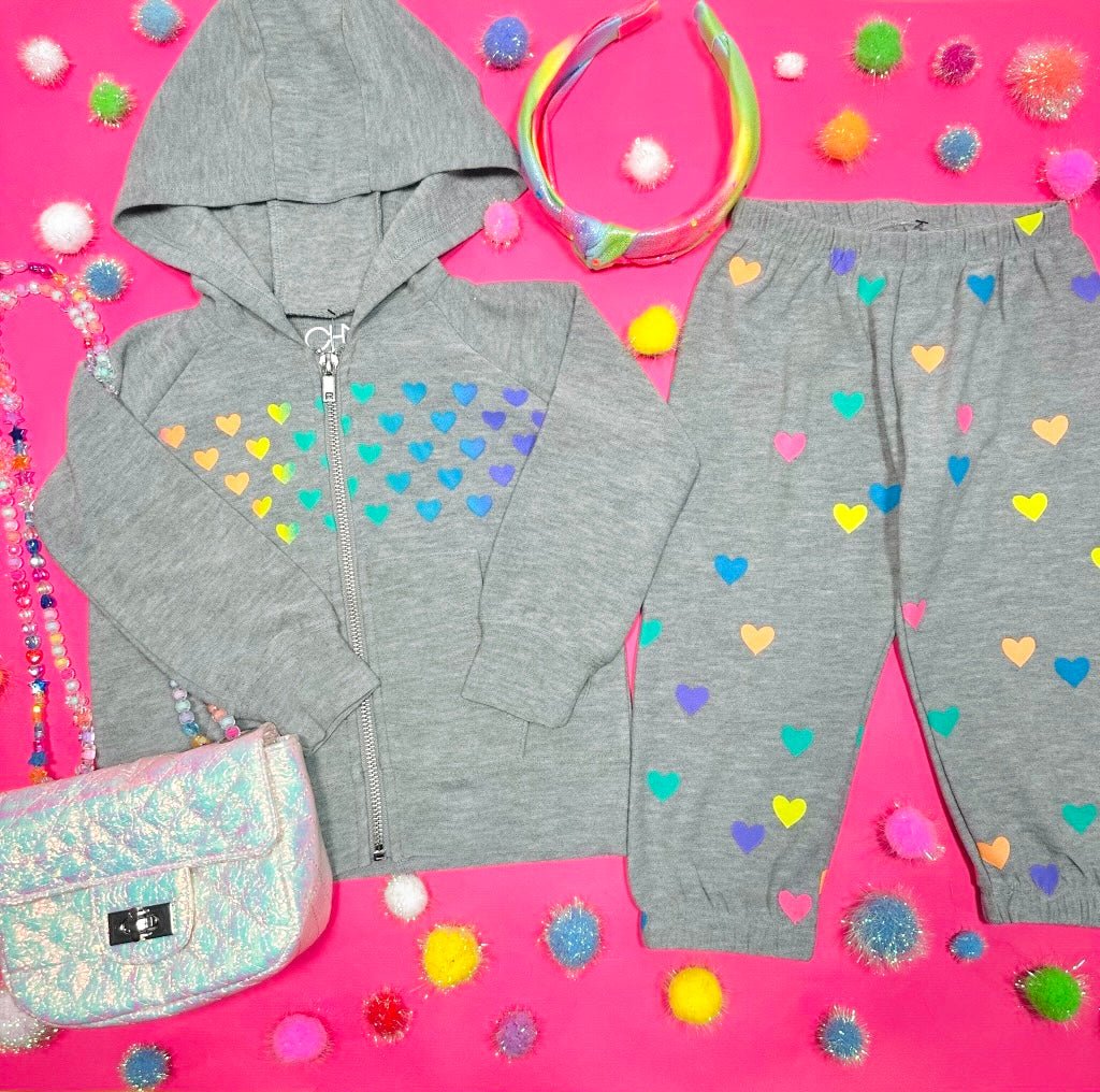 HEART ZIP UP HOODIE - CHASER KIDS