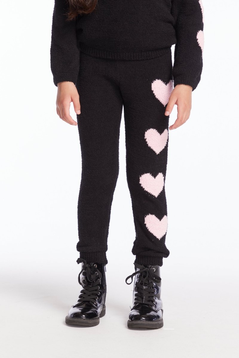 HEARTS FUZZY FLEECE LEGGINGS - LEGGINGS