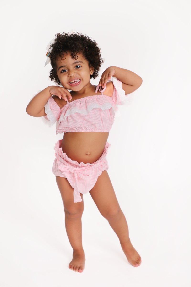 HELENA OFF THE SHOULDER STRIPE TOP AND BLOOMERS SET (PREORDER) - DALAI KIDS