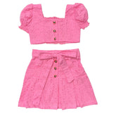 HOLLY EYELET OFF THE SHOULDER TOP AND PAULINE SKIRT SET - DALAI KIDS