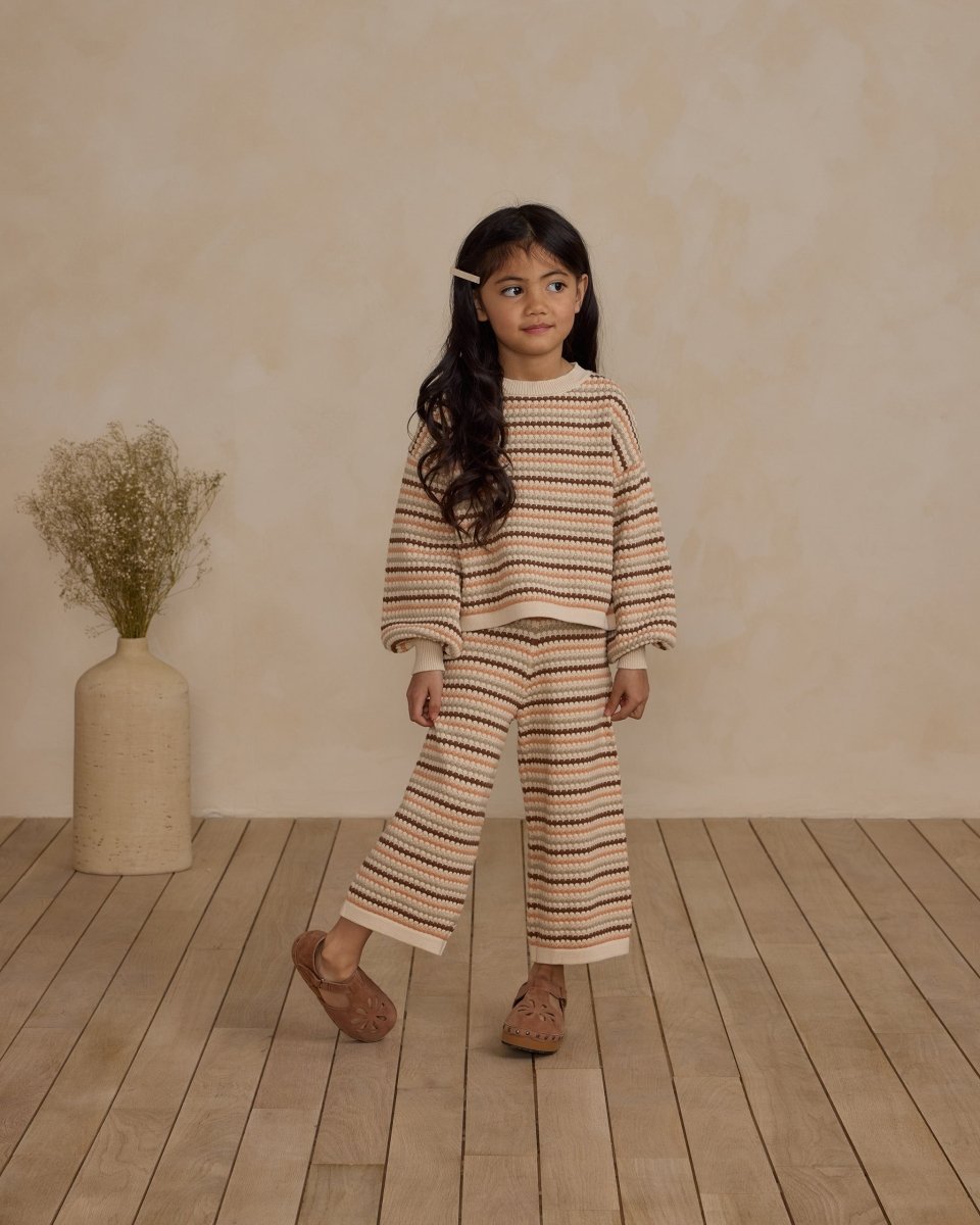 HONEYCOMB STRIPE KNIT PANTS - RYLEE + CRU