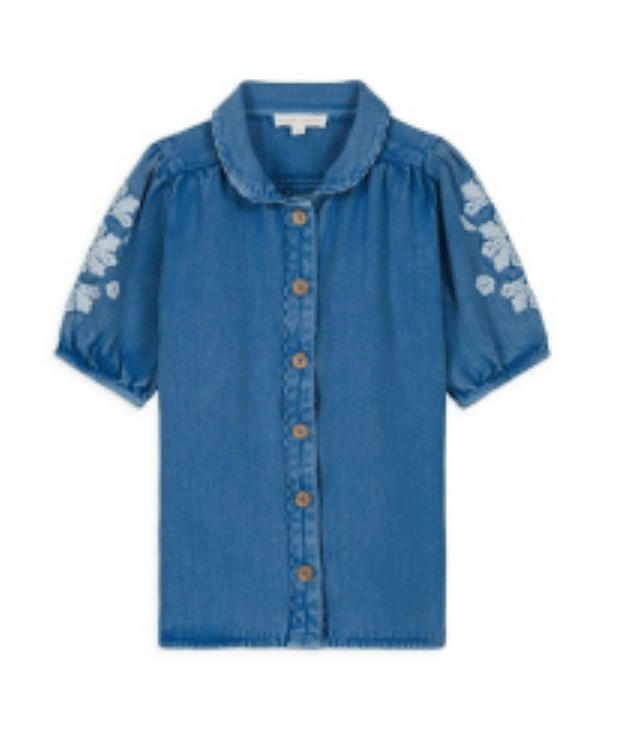 INALA EMBROIDERED DENIM DRESS (PREORDER) - LOUISE MISHA KIDS