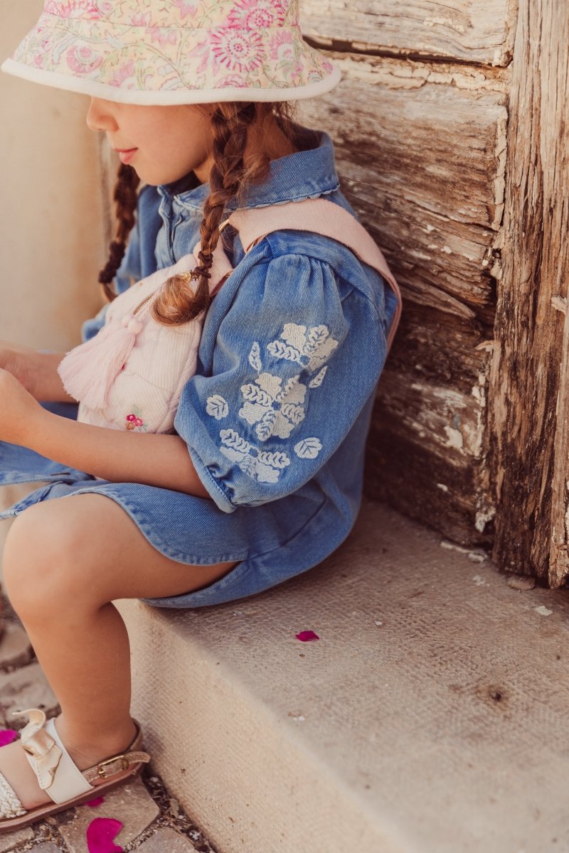 INALA EMBROIDERED DENIM DRESS - DRESSES