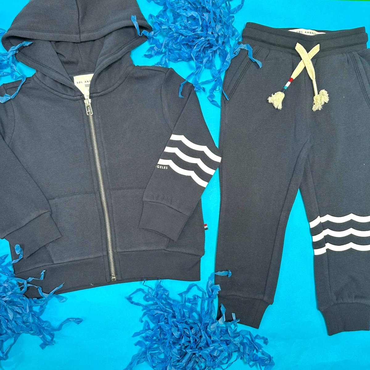 INDIGO WAVES ZIP UP HOODIE - SOL ANGELES KIDS