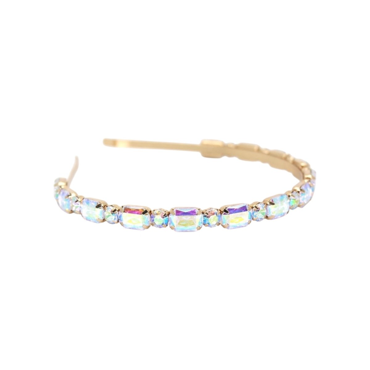 IRIDESCENT RECTANGLE JEWEL HEADBAND - HEADBANDS