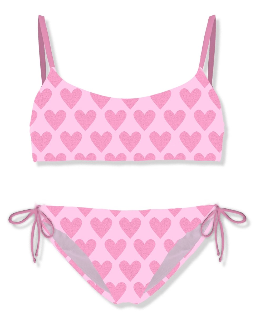 JAIDEN HEART EMBOSSED TWO PIECE SWIMSUIT (PREORDER) - TWO PIECE BIKINI