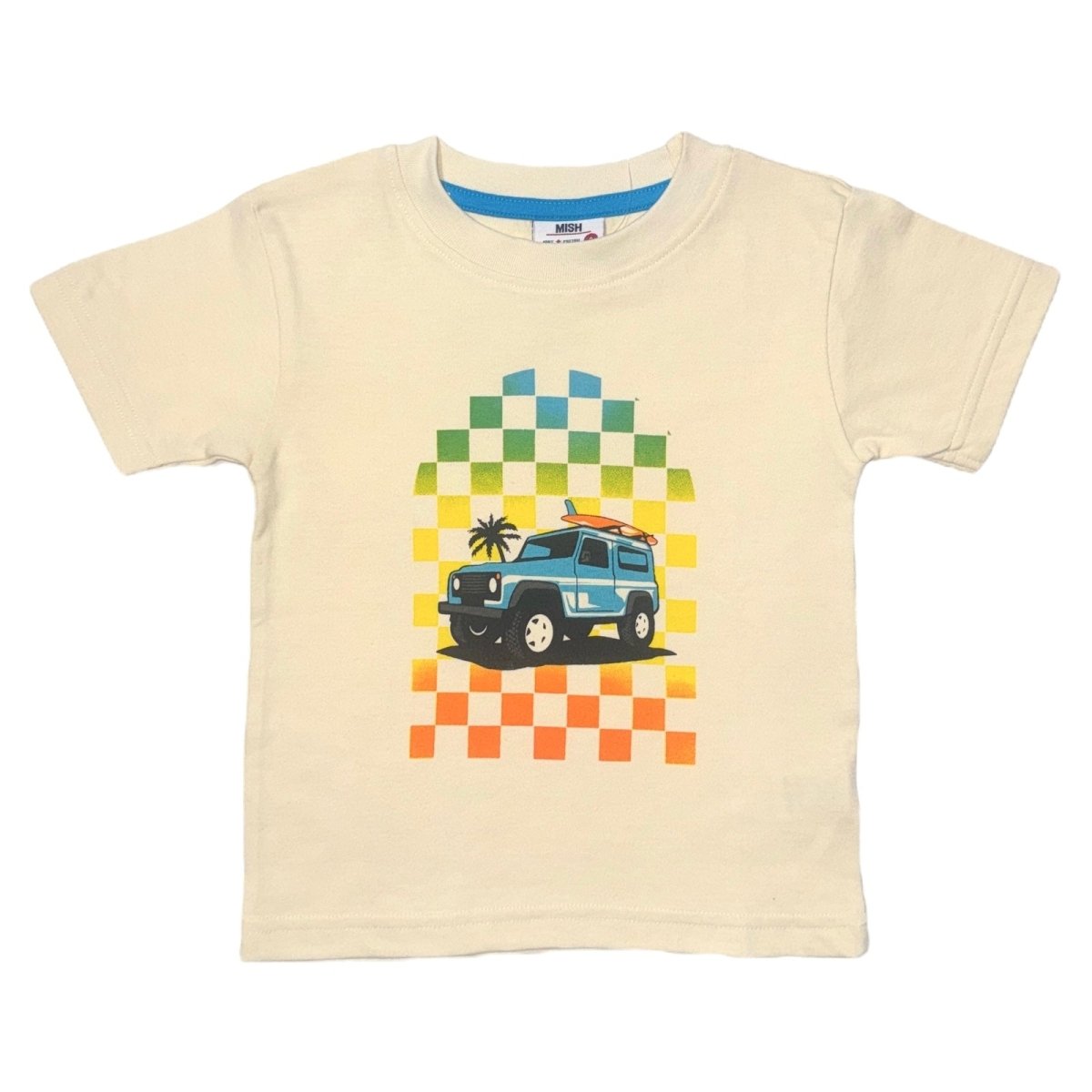 JEEP CHECKERED SAND TSHIRT - SHORT SLEEVE TOPS