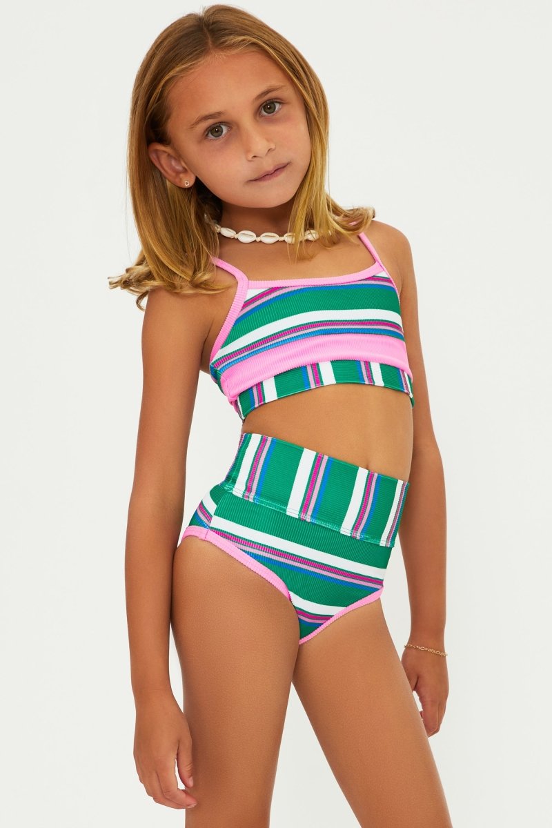 JELLY BEAN STRIPE LITTLE EVA AND EMMIE TWO PIECE BIKINI - TWO PIECE BIKINI