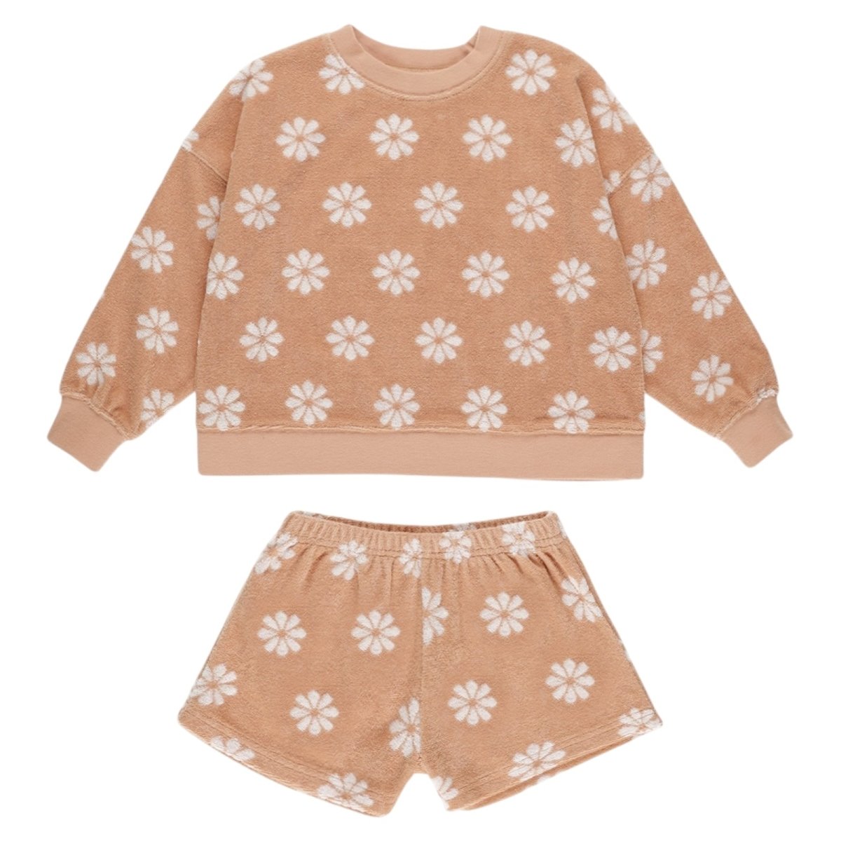 KARLI DAISY TERRY SWEATSHIRT AND SHORTS SET - RYLEE + CRU