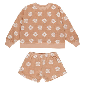 KARLI DAISY TERRY SWEATSHIRT AND SHORTS SET - RYLEE + CRU