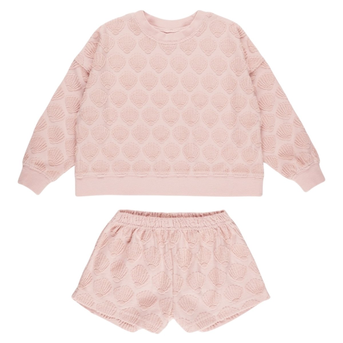 KARLI SEASHELLS TERRY SWEATSHIRT AND SHORTS SET - SET