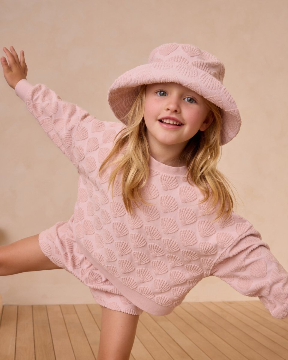 KARLI SEASHELLS TERRY SWEATSHIRT AND SHORTS SET - SET